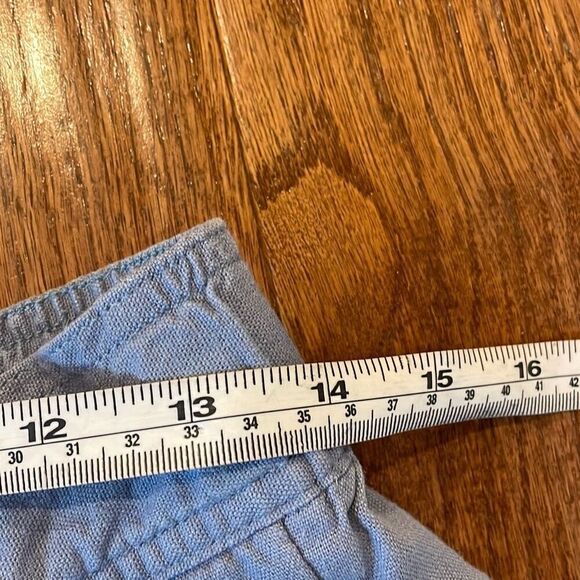 Free Assembly blue linen blend pleat front pull on short small - Picture 4 of 10